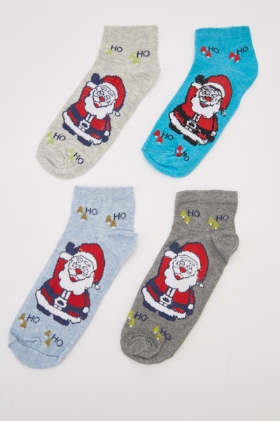 Image of Pack Of 12 Mixed Printed Ankle Socks