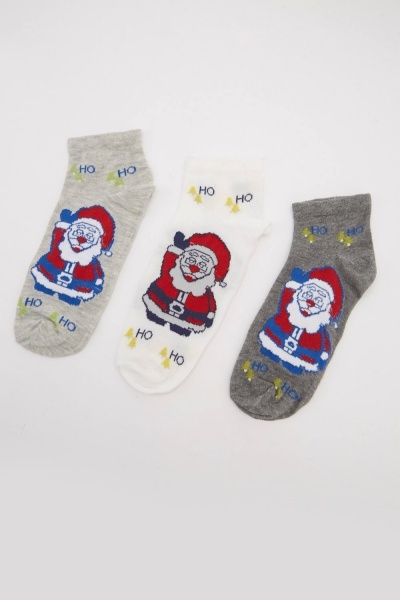 Image of Pack Of 12 Santa Printed Socks