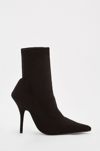 Suedette Pencil Heel Ankle Boots - Just $7