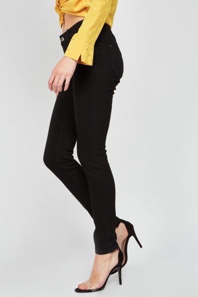 mid rise black jeans womens