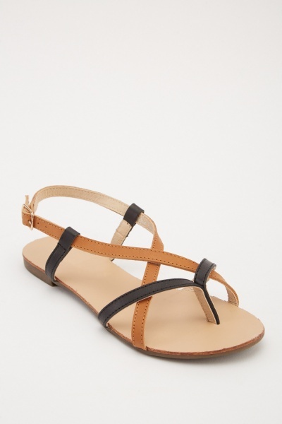 Criss Cross Straps Flat Sandals - Just $7