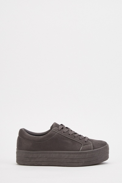Lace Up Platform Low Top Trainers - Just $6