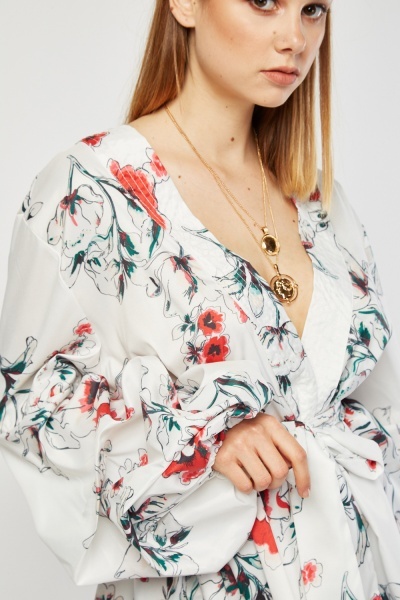 Orchid Printed Kimono Style Blouse - Just $6