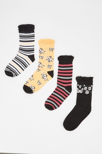 Image of Pack Of 12 Pairs Of Printed Socks