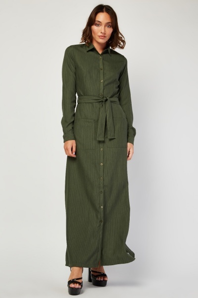 maxi shirt dress with pockets