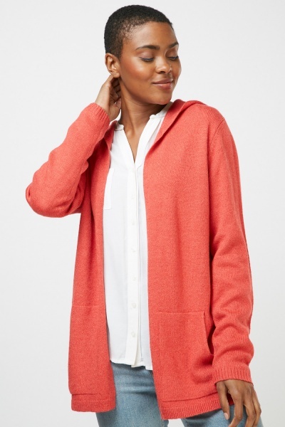 open front hooded cardigan