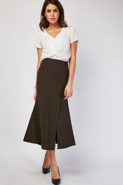 Women's Dresses Pin Striped Midi Godet Skirt price
