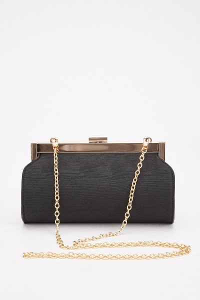 Textured Chain Strap Tube Clutch Bag - Just $6