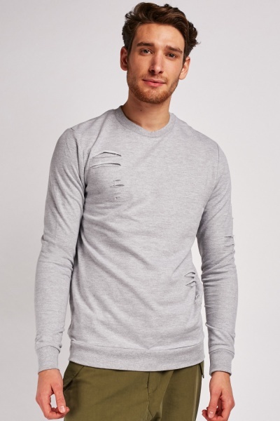 Men's Other Clothing Cut Out Distressed Sweatshirt price