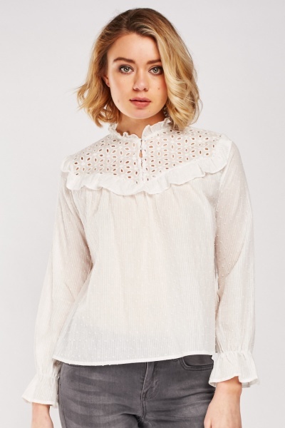 white broderie blouse uk