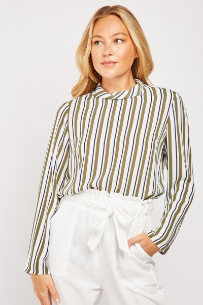 vintage striped collared shirt