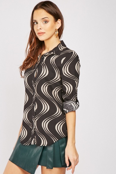 brown swirl shirt