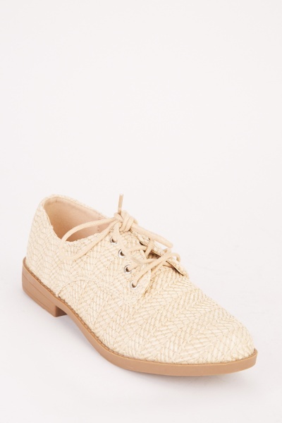 Lace Up Basket Weave Oxford Shoes - 3 Colours - Just $6