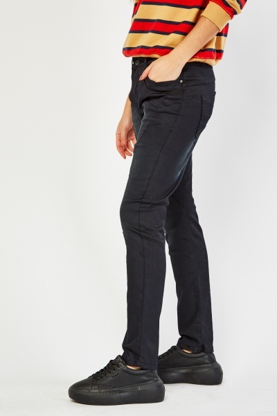 Multiple Buttons Casual Fit Jeans - Charcoal - Just $7