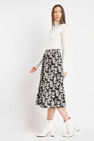 Printed Cotton Midi Skirt - 3 Colours - Just $7
