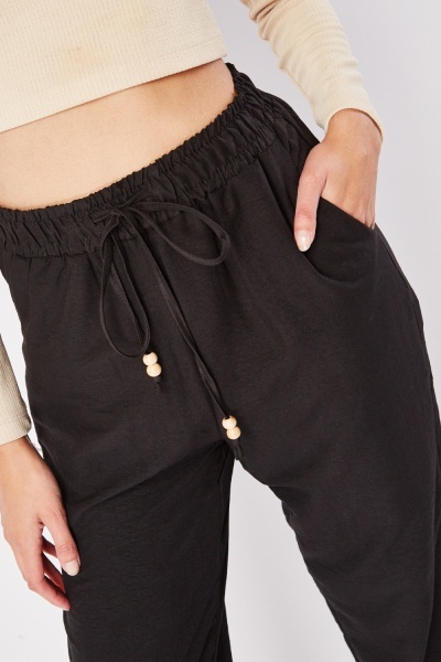 Rolled Hem Elasticated Trousers - 4 Colours - Just $7