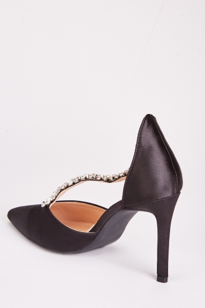 Jewel Embellished D'Orsay Heels - 4 Colours - Just $7