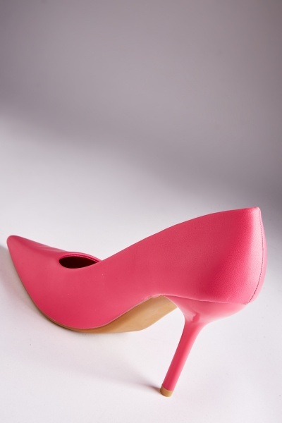 Faux Leather Court High Heels - Fuchsia or Green - Just $7