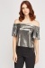 off shoulder silver top