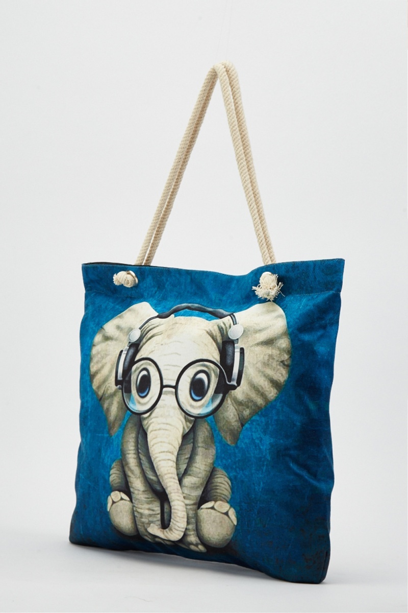 Baby Elephant Print Tote Bag - Just $6