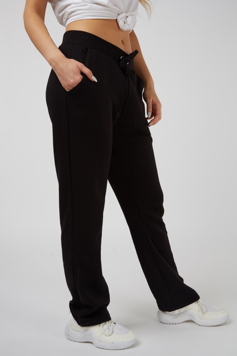 nike black wide leg high waist joggers