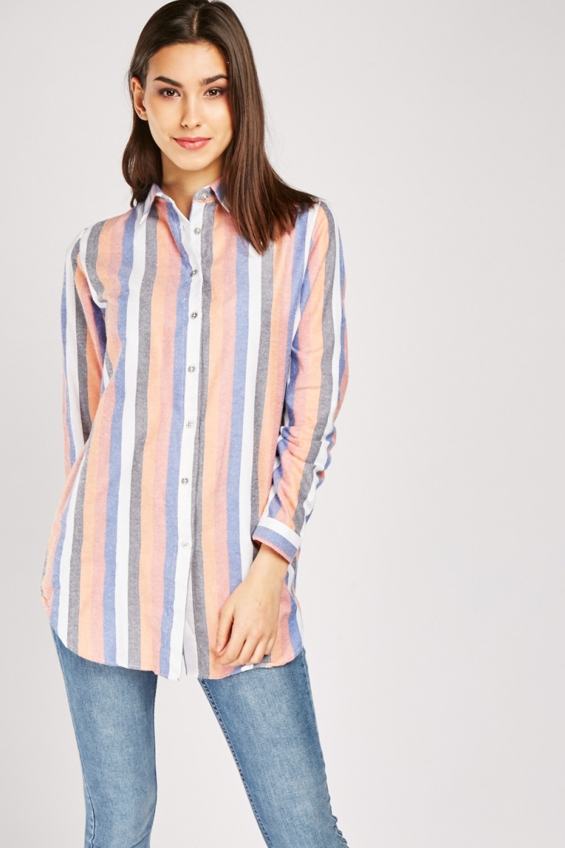 Long Sleeve Vertical Stripe Shirt - Just $3
