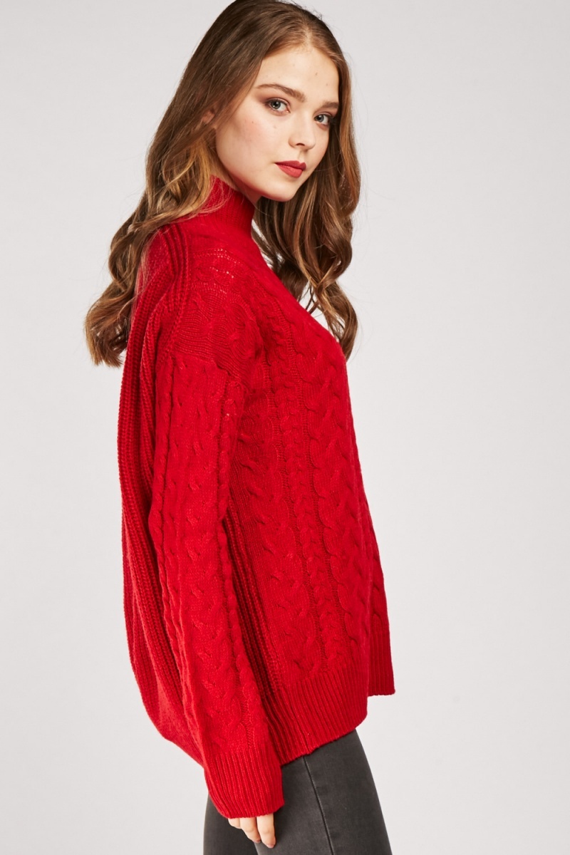 Plaited Cable Knit Jumper - Just $7