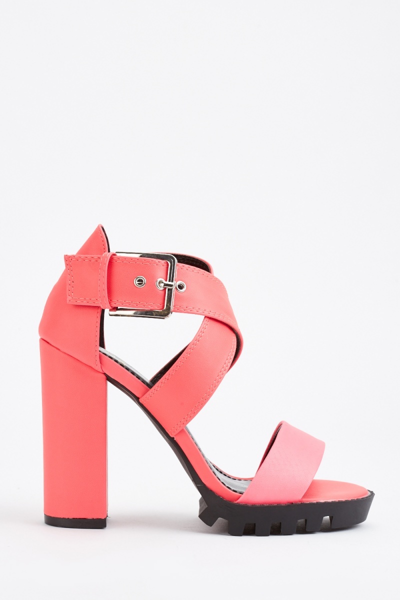 Hot Pink Chunky Block Heels - Just $7