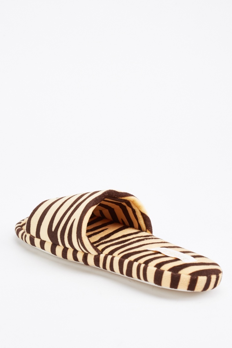 Zebra Print Indoor Slippers - Just $6