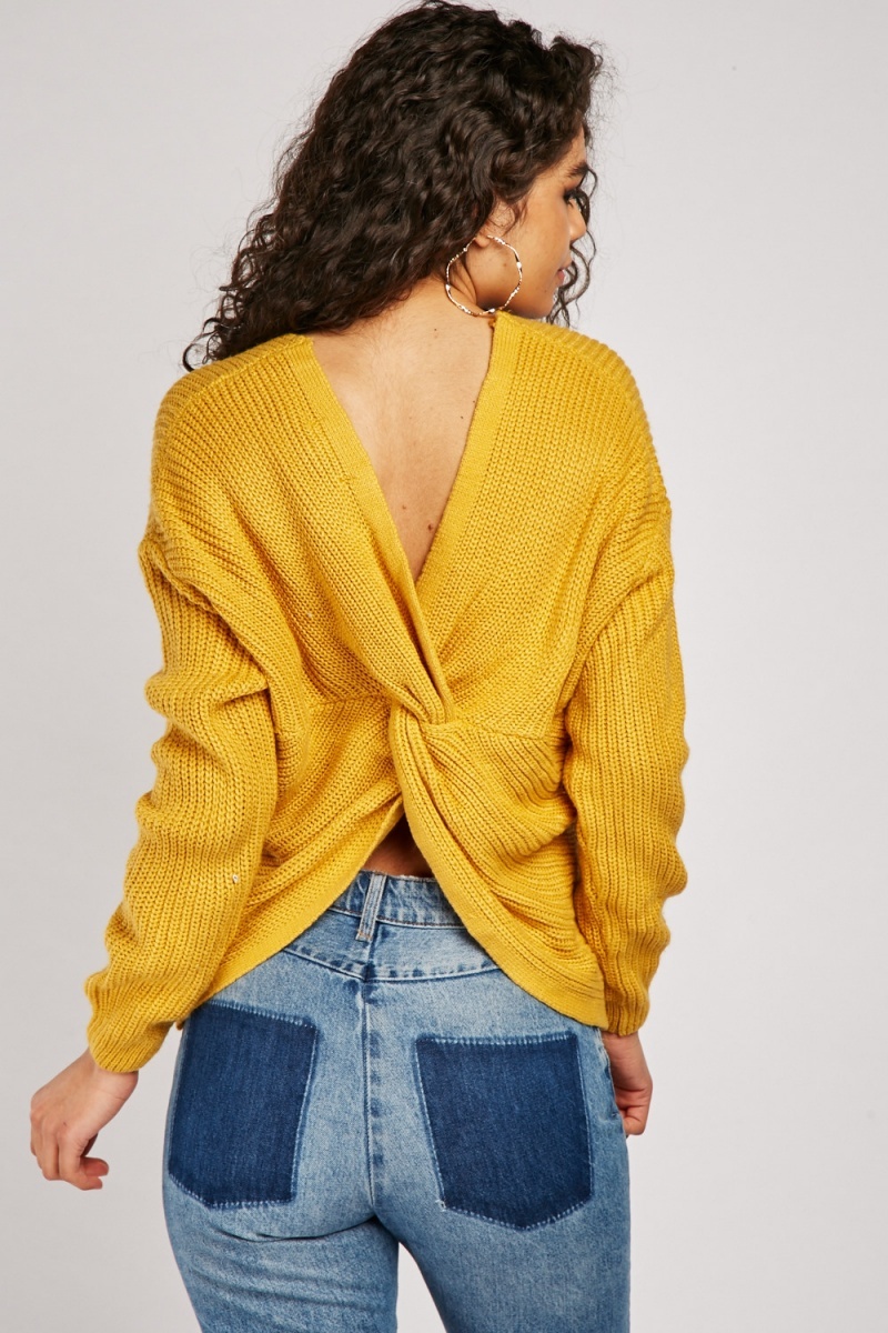 Twisted Wrap Back Knit Jumper Just 7