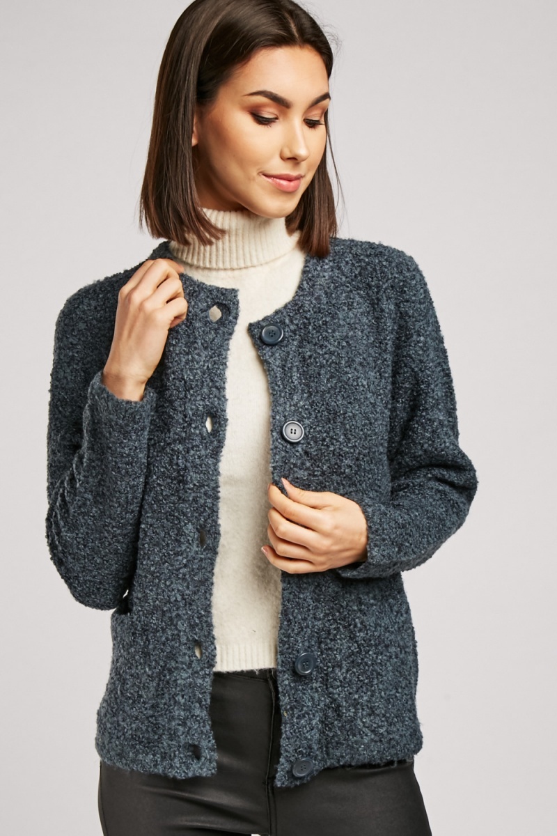 Bobble Textured Knit Cardigan Just 7