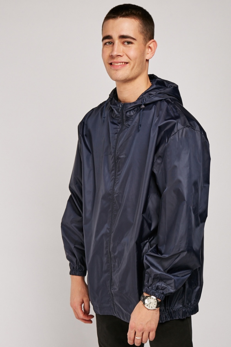 Hooded Navy Rain Jacket - Just $7