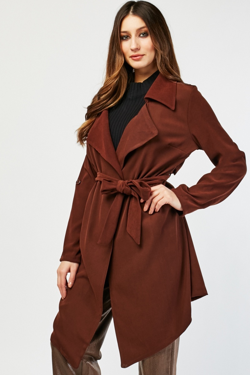 Collared Textured Long Line Jacket - Just $7