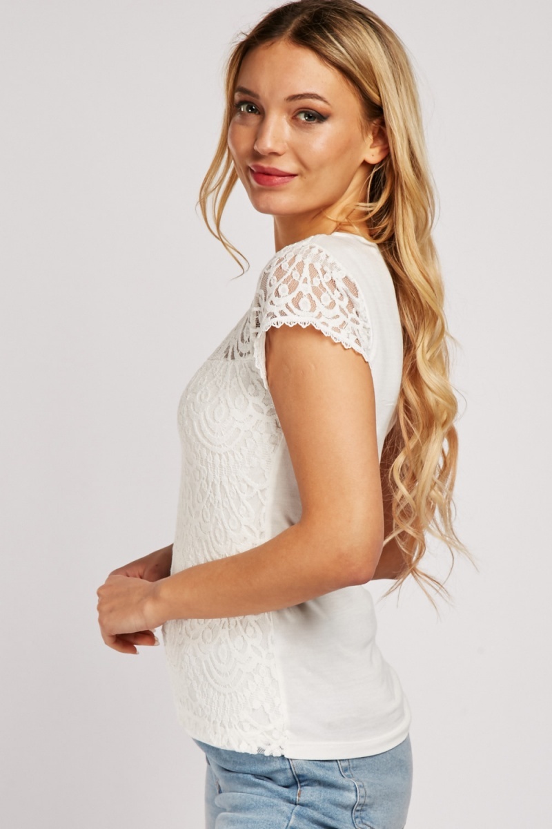 Keyhole Back Lace Top - Just $7