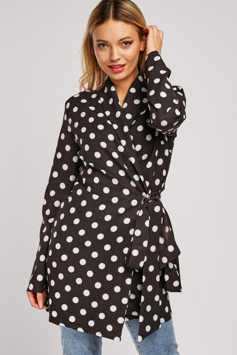 Polka Dot Long Line Blazer - Just $6