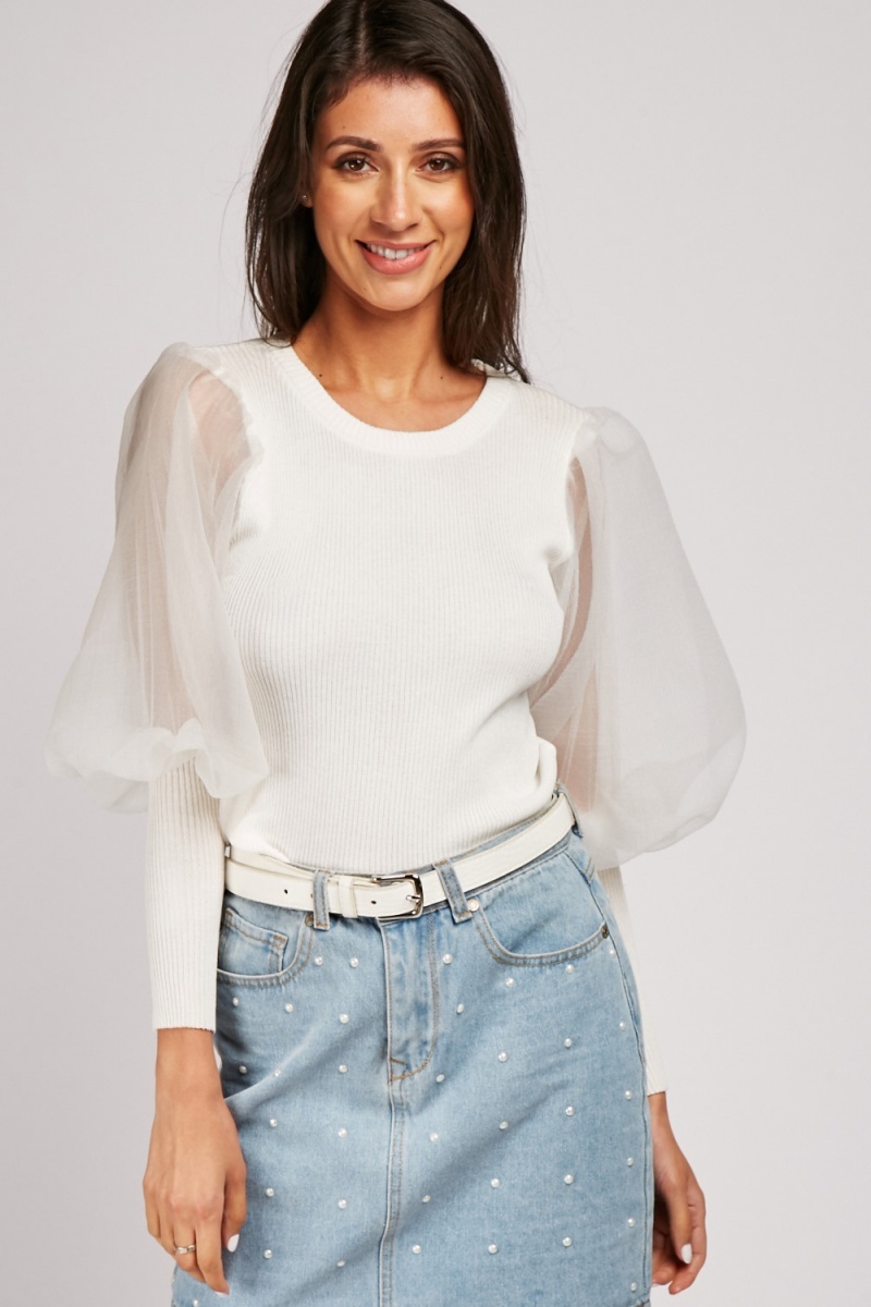 sea james organza sleeve tee