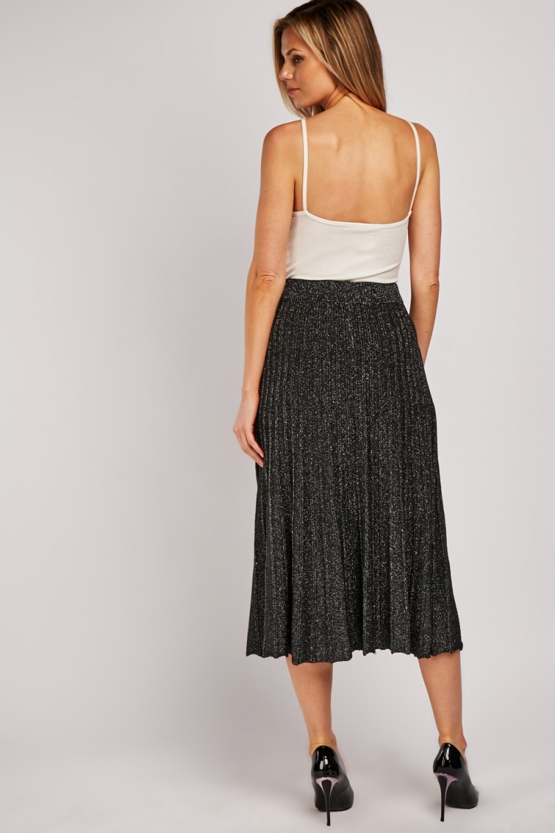 Lurex Rib Knit Midi Skirt - Just $6