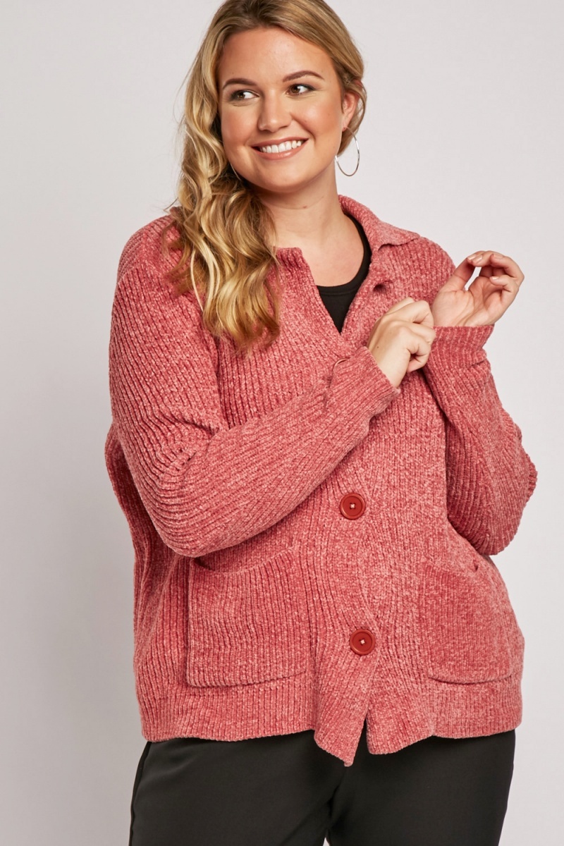 Chenille Knitted Cardigan - Just $7