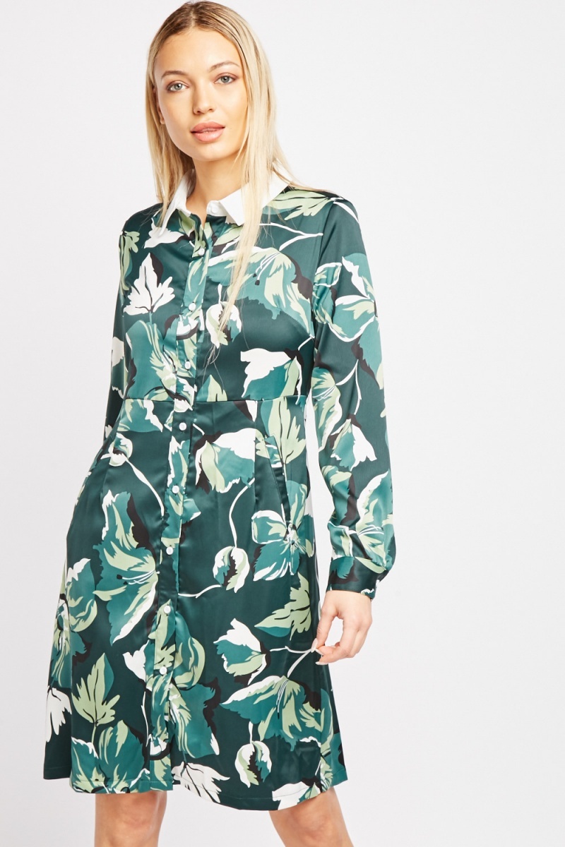 sateen shirt dress