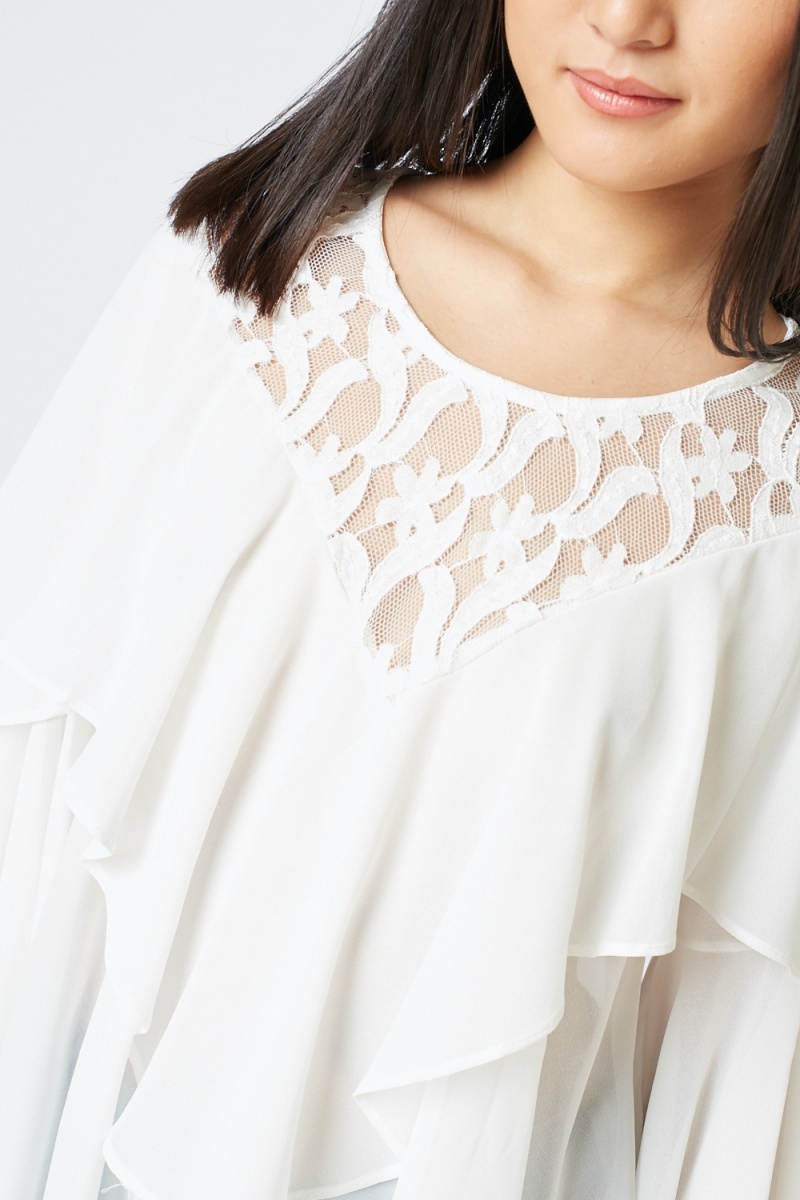 white ruffle blouse uk