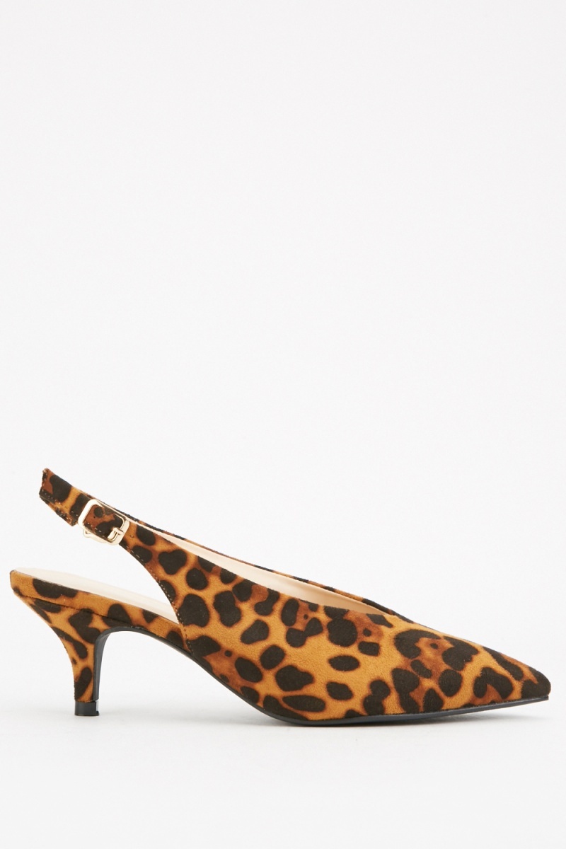 Leopard Slingback Kitten Heels - Just $7