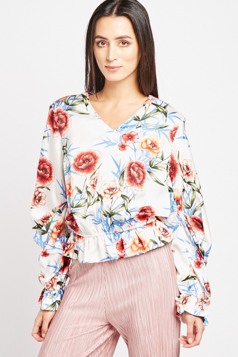 gathered sleeve blouse