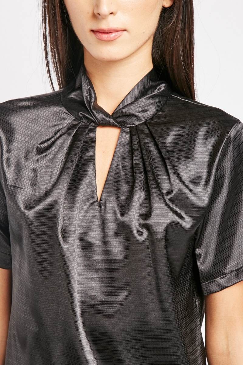 Twisted Neck Shimmery Top - Just $3