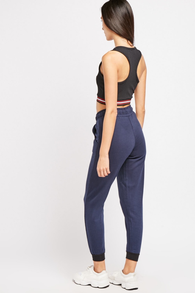 ribbed jogging bottoms