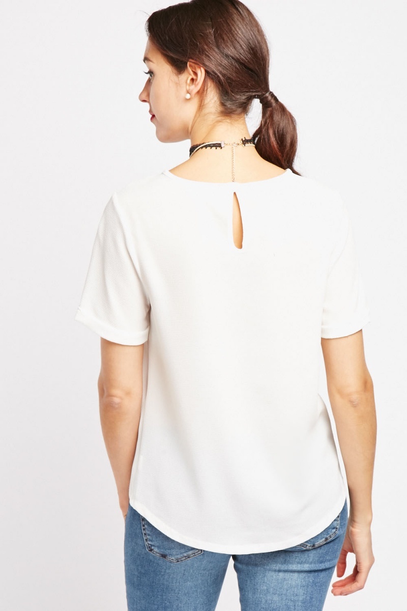 Short Sleeve Plain White Top - Just $6