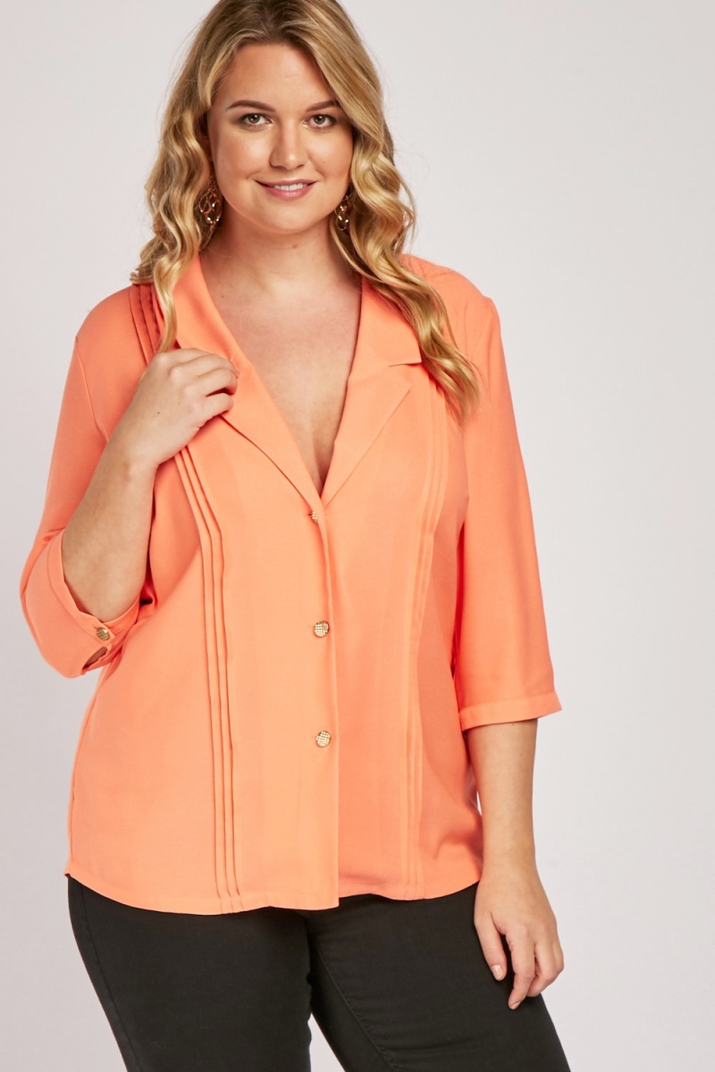 ladies coral blouse