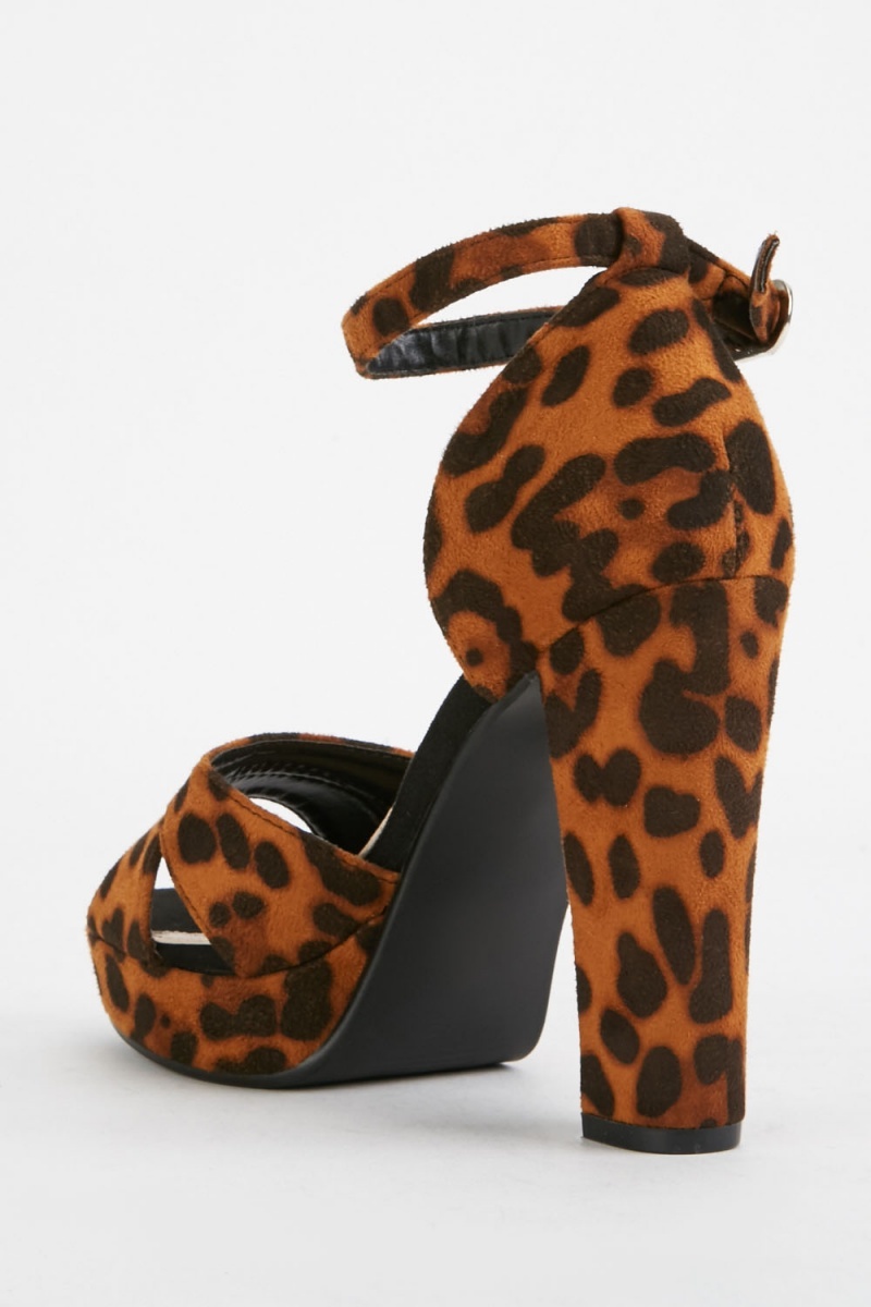 Leopard Print High Block Heels - Just $7