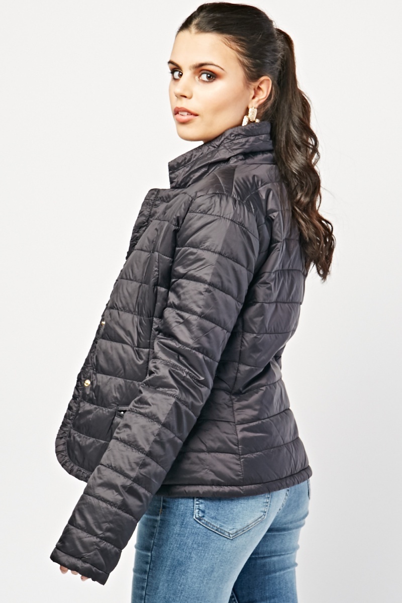 Quilted Black Puffer Jacket - Just $7