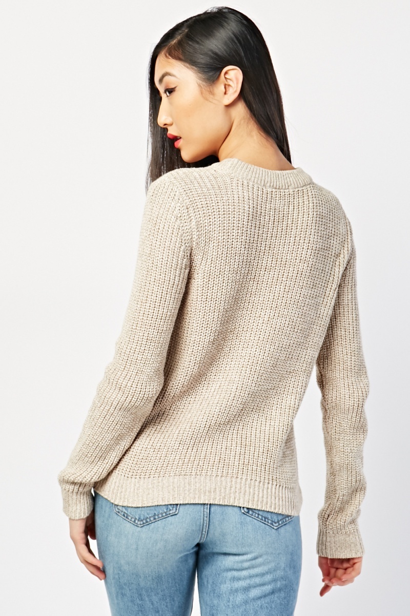 Two-Tone Speckled Knit Jumper - Just $7