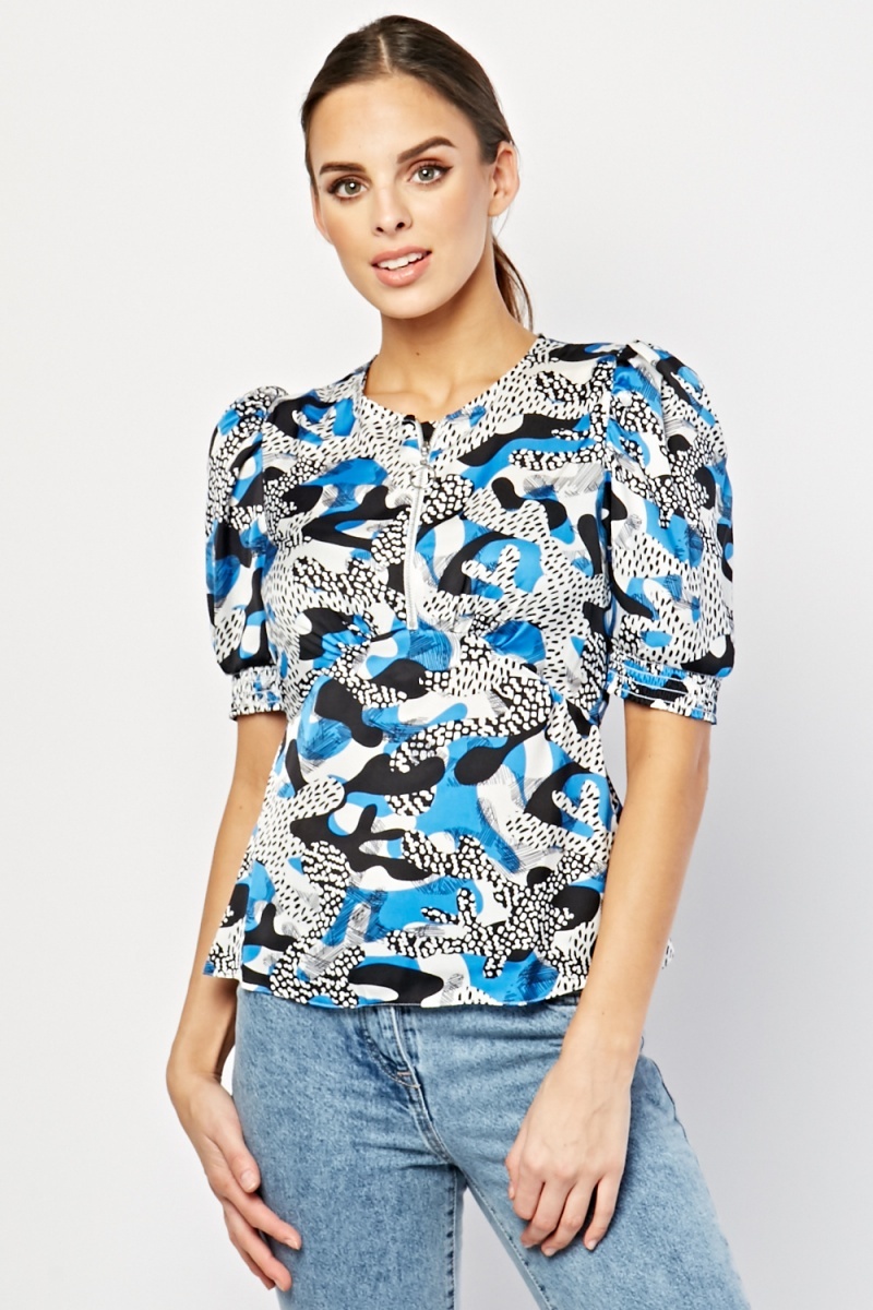 Abstract Art Print Blouse - Just $7